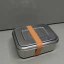 Everusely - Bento Box - Orange, 27oz / 0.8 L - Stainless Steel Lunch Box with Leakproof Condiment Container - 3 Compartment Snack Organizer for On the Go Meals - Freezer & Dishwasher Safe