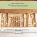 KitchenEdge Premium Silverware, Flatware and Utensil Organizer for Kitchen Drawers, Food-Safe Contract Grade, Expandable from 18 to 33 In, Natural Bamboo