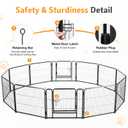 NEWBULIG Dog Playpen for Indoor 40 Inch 12 Panels - Portable Heavy Duty Metal Pet Exercise Pen with Door, Foldable Small Medium Large Dog Puppy Playpen Fence for Outdoor RV, Camping, Yard, Garden