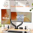 ErGear Dual Monitor Arm, Full Adjustable Monitor Mount for 1332 Screens, Fast Install Computer Monitor Stand with Tool-Free VESA Mount, Max Load 19.8 lbs, Max VESA 100x100mm