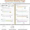 2026 Planner, Weekly and Monthly Planner for Women, Jan 2026 - Dec 2026 Pretty 2026 Calendar Planner with Monthly Tabs, Inner Pocket, Spiral Binding, Perfect for Office Home School - 6.3" x 8.5", Fluttering Night