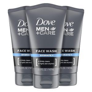 DOVE MEN + CARE Face Wash Hydrate Plus Skin Care, 5 Oz, (Pack of 3)