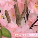 OUSHENG Artificial Cherry Blossom Tree, Fake Plants Indoor Decor, Faux Pink Sakura Flowers for Living Room Home House Entryway Bedroom Office Inside Decorations, 6FT