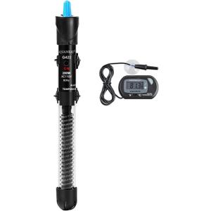 AQUANEAT Aquarium Heater, 200W Fish Tank Heater, Adjustable Submersible Water Thermostat with Digital Thermometer