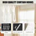 2 x 50Pcs Plastic Curtain Hooks 70mm/2.75inch Ratchet System Pinch Pleat Curtain Hooks,Adjustable Pinch Pleat Hooks for Window Curtain Door Curtain Shower Curtain