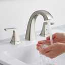 3-Hole Bathroom Sink Faucet - SR SUN RISE NSF Certified 8-inch Brushed Nickel Faucets with Pop-up Drain Assembly, 2 Handles, 2 Water Supply Lines, Widespread Sink Faucet for Vanity, RV, and Bathroom