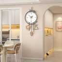 FLEBLE Large Modern Wall Clock Silent Non Ticking Battery Operated Clock for Living Room Bedroom Kitchen Office Deer Elegant Decorative Gift for Home Decor, 12.5x26.7inch