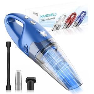 YOOHI Handheld Vacuum Cordless Rechargeable – 6000Pa Mini Hand Held Vacuum, LED Light, 20–25 Mins Runtime, USB Charging, 500ML Cup – Lightweight Small Vacuum Cleaner Cordless for Car/ Office/ Home