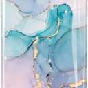 luolnh Gold Glitter Sparkle Case Compatible with iPhone 12 and iPhone 12 Pro 6.1 Inch Marble Design Shockproof Soft Silicone TPU Bumper Cover Skin Phone Case iPhone 12/12 Pro Cases(Aqua Green)