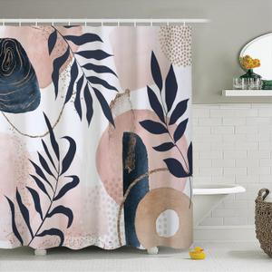 Boho Shower Curtain for Bathroom Navy Blue Palm Leaves Stone Waterproof Fabric Bathtub Stall Room Partition Decor Farmhouse Abstract Mid Century Pink Shower Curtains with Hooks 72x72 inches Boho Shower Curtain for Bathroom Navy Blue Palm Leaves Stone Waterproof Fabric Bathtub Stall Room Partition Decor Farmhouse Abstract Mid Century Pink Shower Curtains with Hooks 72x72 inches