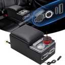 Upgraded Bench Seat Center Console with Extra Large Cup Holder & Phone Holder, Universal Center Console with USB Charging, Central Console for Bench Seat of Truck & Van & Car