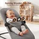 Baby Bouncer Toy Bar, Compatible with Baby Bjorn Bouncer, Wooden Baby Bouncer Toy Bar Attachment, Child-Friendly Materials, Rotatable Baby Sensory Toy for Babies
