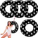 4 Pcs Adults Inflatable Swimming Ring, Polka Dots Themed Pool Floats, Inflatable Tubes for Adults, Pool Float, Beach Lake River Summer Decor Swimming Party