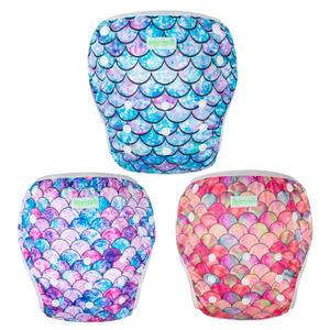 wegreeco Baby & Toddler Snap One Size Adjustable Reusable Baby Swim Diaper (Fish Scales, Large, 3 Pack)