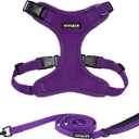 Voyager Step-in Lock Dog Harness w Reflective Dog Leash Combo Set with Neoprene Handle 5ft - Supports Small, Medium and Large Breed Puppies/Cats by Best Pet Supplies - Purple, XS (XS (Chest: 13 - 16" * Fit Cats))