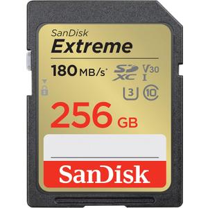 SANDISK 256GB Extreme SDXC UHS-I Memory Card - C10, U3, V30, 4K, UHD, SD Card - SDSDXVV-256G-GNCIN, Old Version 