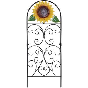 hogardeck Garden Decor for Outside, 34" Sunflower Decorative Garden Stakes for Spring Outdoor Decor, Rustproof Metal Trellis for Climbing Plants Porch Patio Lawn Yard Art