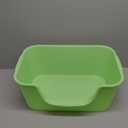 Small Cat Litter Box with High Sides,Cat Boxes for Indoor Cats,Cat Litter Pan for Kitty,Litter Box with Low Entry,Easy to Clean,Anti-Splashing (Green)