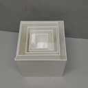 Geetery Set of 5 Display Buffet Risers (3",4",5",6",7") Acrylic Cube with Hollow Bottoms Acrylic Boxes Table Stands for Display Dessert Catering Collectibles Jewelry Decor (Small,3,4,5,6,7 Inch,White)