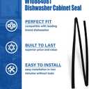 Dishwasher Door Seal Compatible with Whirlpool Kenmore Kitchenaid Dishwasher, Replace W10864081 W10179427 Dishwasher Cabinet Seal