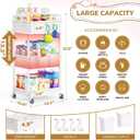 Goovilla Diaper Cart with Lockable Wheels and Easy Assembly, 3 Tier White Rolling Cart for Baby Nursery Storage, Sturdy Ample Diaper Caddy Organizer for Baby Girl, Boy, New Mom, Newborn Essentials