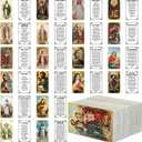 Skyygemm 240 Pcs Catholic Saint Prayer Cards Bulk Gifts Holy Cards Bookmarks Bulk 95cm with Catholic Saints and Prayers Assorted 20 Styles Set Inspirational Christian Gift for Women Men Kids Funeral