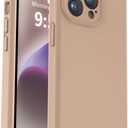Vooii Compatible with iPhone 13 Pro Case, Liquid Silicone Upgrade [Camera Protection] [Soft Anti-Scratch Microfiber Lining] Shockproof Phone Case for iPhone 13 Pro 6.1 inch - Light Brown