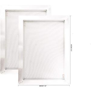 2 Pack Aluminum Silk Screen Printing Screens 12 x 16 Inch Frame-110 White Mesh