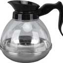 Coffee Decanter Pot, 1.2QT Universal Coffee Pot Commercial Coffee Maker Pot Replacement with Black Handle for Coffee Machine Stove Reusable