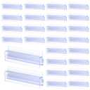 ReliThick 50 Pcs Slatwall Sign Holder PVC Wall Mount Sign Holders Flush Signage Card Grip for Slatwall Panels Supermarket Restaurant Store Garage Retail Shop