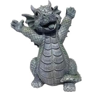 Ornaments Resin Dragon Statues Sculpture Lovely Resin Garden Dragon Reading Book Decor for Sitting Room Patio Yard Suitable for Indoor Outdoor Use