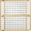 MYPET Extra-Wide Wire Mesh Dog Gate: 29.5-50" Wide. Pressure Mount. No Tools Needed. Puppy Gate 31" Tall, Expandable, Durable Pet Gates for Doorways, Sustainable Hardwood