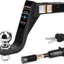 METOWARE Trailer Hitch Ball Mount with 2-5/16 Inch Trailer Ball, Fits 2- Inch Receiver, 7500lbs Capacity Ball Hitch, 8-Inch Drop, Hollow Shank with 5/8" Hitch Lock, Black