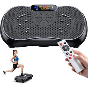 Vibration Plate Exercise Machine 2025 Upgraded Fitness Vibrating Lymphatic Drainage for Weight Loss 330Lbs, 999 Adjustable Speeds, Full-Body Shaker Workout Platform for Women Men, Sport Home Gym