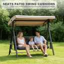 2 x Porch Swing Cushions,Outdoor Cushions 3 Seater Replacement with Backrest, Waterproof Thickened Bench Cushion with Ties for Porch, Patio,Outdoor, Backyard and Garden (Dark Gray 40 * 40 in)