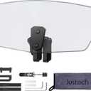 Justech Universal Motorcycle Windshield, Adjustable Wind Deflector Clip On Windshield Extension Spoiler Wind Air Deflector for Kawasaki BMW Triumph Motorbike-Smoke, Black Bracket