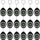 Janinka 18 Pcs Small Keychain Compass for Kids Hiking and Survival Mini Pocket Compass Bulk for Outdoor Camping Scout Party Favor (black)