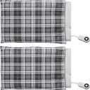 Tinideya 2 Pcs Heating Pad Cover 12'' x 15'' Soft Cotton Flannel Replacement Washable Cover for Heating Pad (Black Plaid)