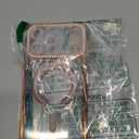 Changjia Magnetic Clear Glitter Case for iPhone 17 Pro Max,[Compatible with MagSafe] Cute Bling Sparkly Diamond Rhinestone with Camera Protector TPU Bumper Women Girl Case for iPhone 17 Pro Max,Orange