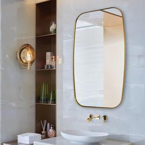 ANDY STAR 24x40 Gold Bathroom Mirror, Oblong Brass Mirror with Stainless Steel Metal Frame, Brushed Gold Oval Vanity Mirror for Over Sink, Modern Anti Rust Wall Mounted ANDY STAR 24x40 Gold Bathroom Mirror, Oblong Brass Mirror with Stainless Steel Metal Frame, Brushed Gold Oval Vanity Mirror for Over Sink, Modern Anti Rust Wall Mounted