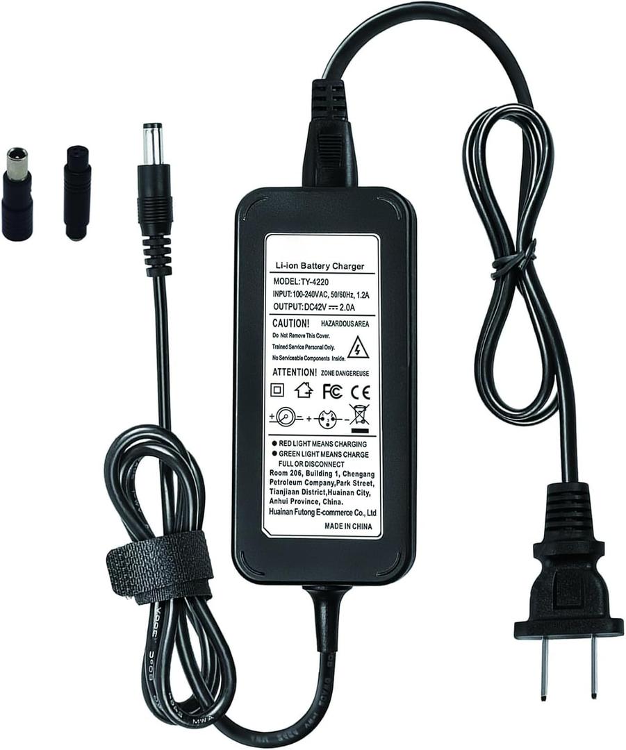 42V 2A Electric Scooter Charger, Fast Hoverboard Charger Replacement Power Adapter for 36V Lithium Battery with 3 Connections (DC+M365+M12)