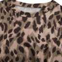 Women's Summer T Shirt Casual Cheetah Print Short Sleeve T Shirt Vintage Tee Top Streetwear (Brown, L)
