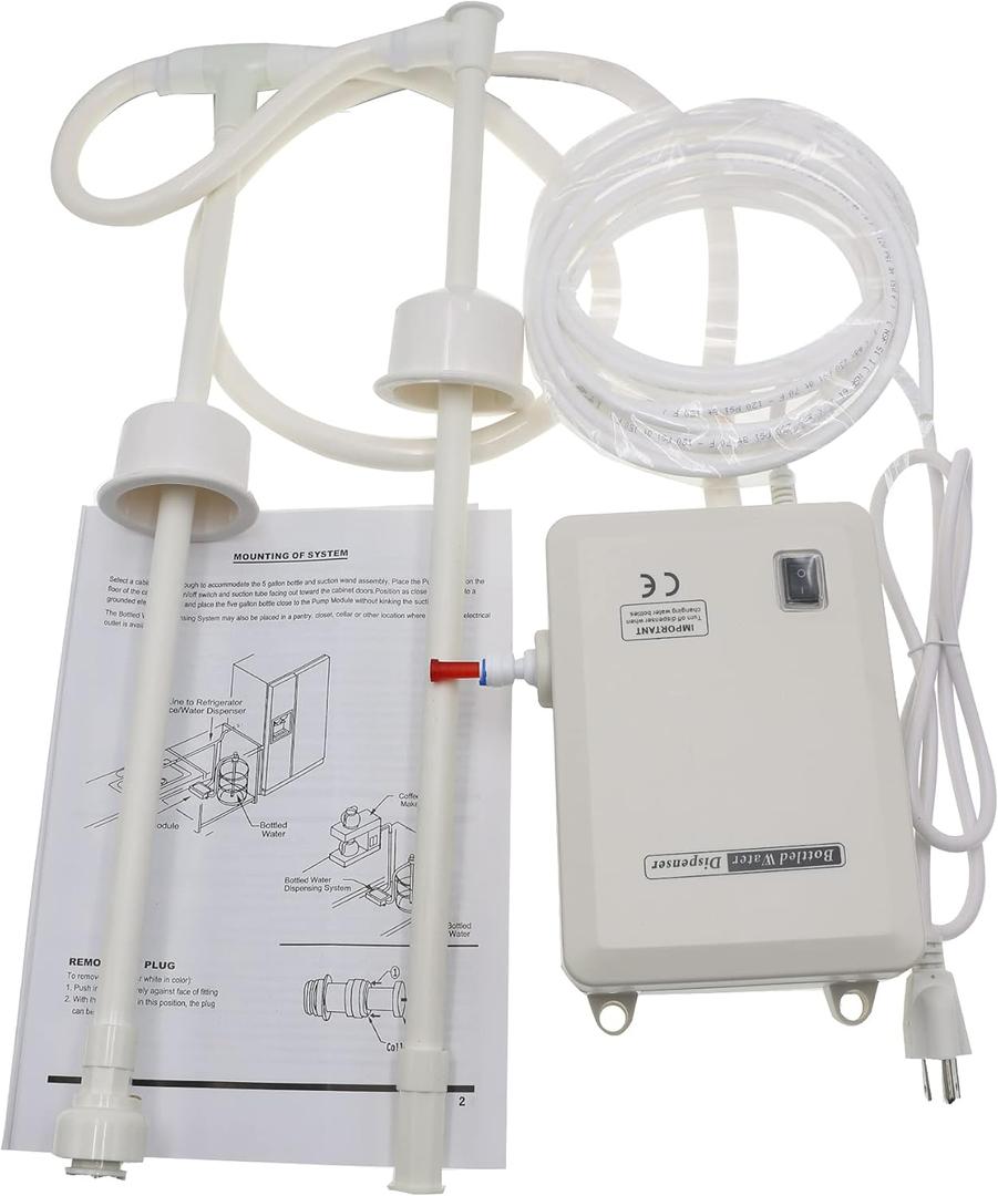 UD Bottled Water Dispenser Pump System Food Grade Self priming 110V 1GPM Suitable for Coffee Brewer Ice Maker Refrigerator Double tube 9inchinch x 4.6inchinch x 3inchinch