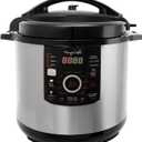 MegaChef 12 Quart Digital Pressure Cooker with 15 Preset Options and Glass Lid, Silver
