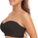 Lusait Strapless Bra for Women Non-Slip Silicone Padded Bandeau Bra Wireless Tube Top Bralette (XXL)