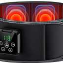 YUHUO Lower Back Massager with Heat, Heating Pad for Back Pain Relief, Wrap Around Heating Pad with 4 Heat 3 Vibration, Adjustable Size, Touchscreen Control, Gifts for Women Men Mom Dad