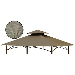 Tanxianzhe Grill Gazebo Replacement Canopy Top Cover 58 Double Tiered BBQ Roof ONLY FIT for Gazebo Model L-GG001PST-F (Khaki Ripstop)