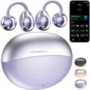 AI Translation Earbuds Real Time, 164 Language Translator Earbuds, 3-in-1 Wireless Clip on Earbuds, Bluetooth 5.4 Headphones, Translating Device for Travel Business Learning (Purple)