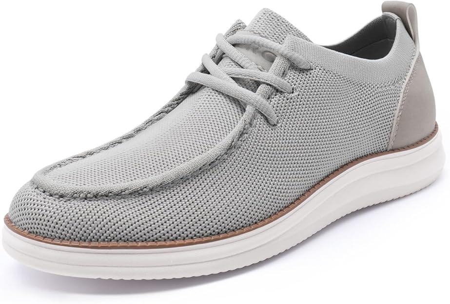 Rihero Mens Casual Shoes Wide Loafers Comfortable Walking Slip On Lightweight Breathable Lace Up Shoes, 8.5