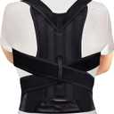 Posture Corrector for Women and Men, Adjustable Back Straightener Posture Corrector,Upper Lower Back Brace Support Belt for Men Women Body Neck Shoulder Trainer (XL, Black)